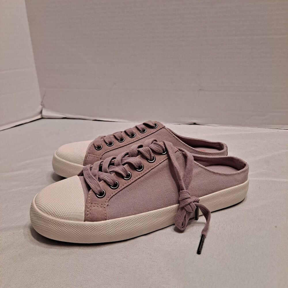 Splendid Women's Adel Canvas Mules Sneakers Sz 6M Lilac White Toe Cap